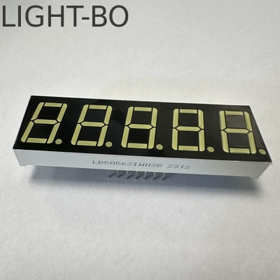 0.56 pouces 5 chiffres ultra-brillant blanc 7 segments LED affichage cathode commune pour le contrôle du processus