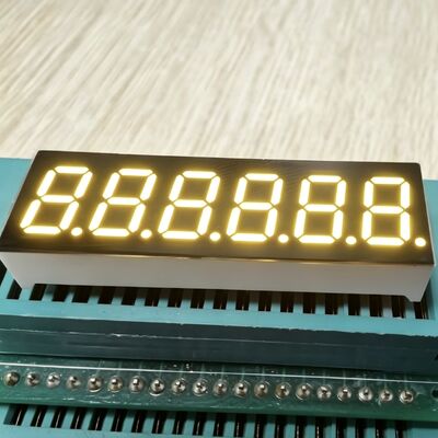 Affichage LED à 7 segments jaune à 6 chiffres de 0,36 pouce, largement utilisé pour le tableau de bord
