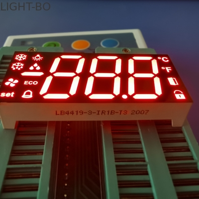 Anode commune triple 100mcd 17mm affichage à LED de 7 segments