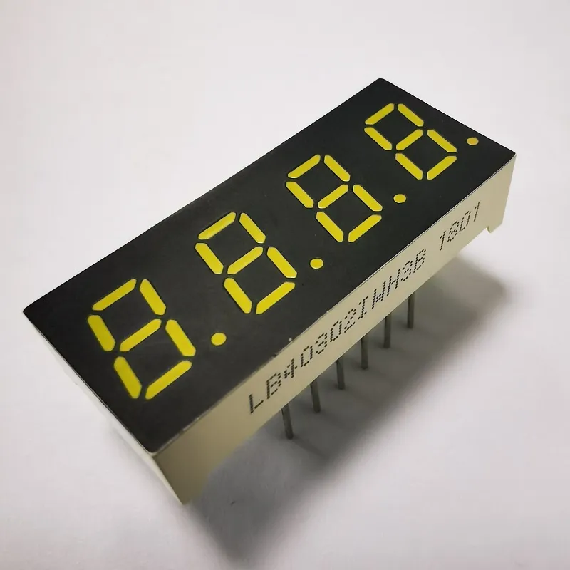 Affichage à LED blanc 7,62 mm 4 chiffres 7 segments Anode commune pour indicateur de température 0