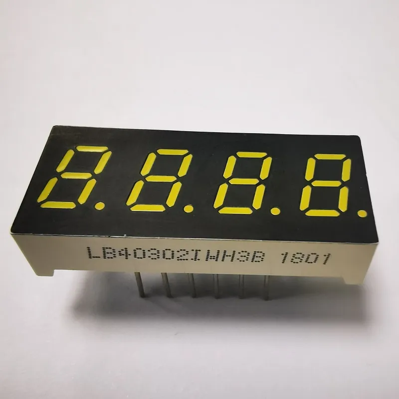 Affichage à LED blanc 7,62 mm 4 chiffres 7 segments Anode commune pour indicateur de température 1