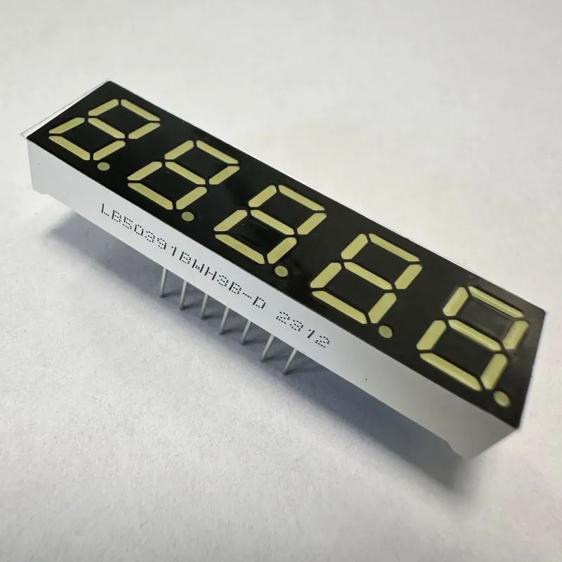 Affichage à LED à 7 segments ultra-blanc à 5 chiffres de 0,39 pouce Anode commune pour indicateur numérique 1