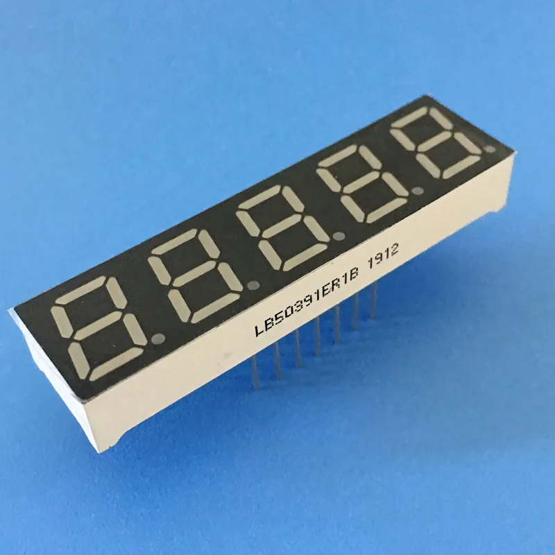 Affichage à LED 7 segments de 0,39 pouce 5 chiffres cathode commune rouge super brillant pour convertisseur de fréquence numérique 0