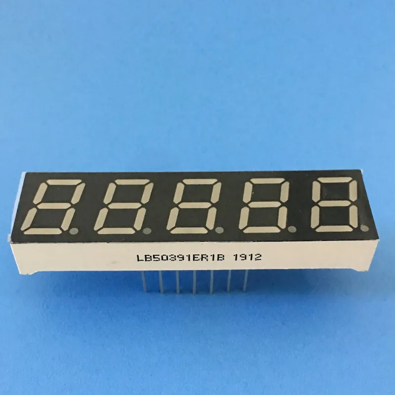 Affichage à LED 7 segments de 0,39 pouce 5 chiffres cathode commune rouge super brillant pour convertisseur de fréquence numérique 4