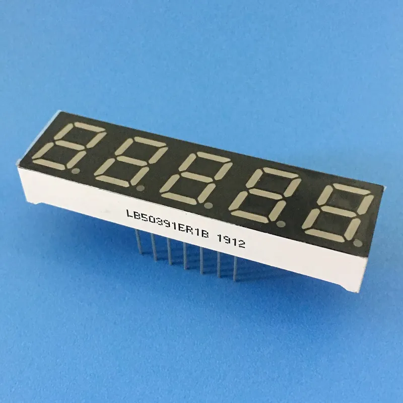Affichage à LED 7 segments de 0,39 pouce 5 chiffres cathode commune rouge super brillant pour convertisseur de fréquence numérique 5