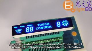 Bouton tactile d'affichage à LED bleu personnalisé à 7 segments pour le contrôle de la température